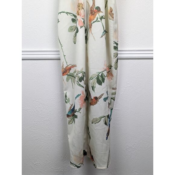 Hope Ivy Maxi Dress Kimono Maternity Bird Swallow Floral Tropical Cream Size 4 - Picture 10 of 14